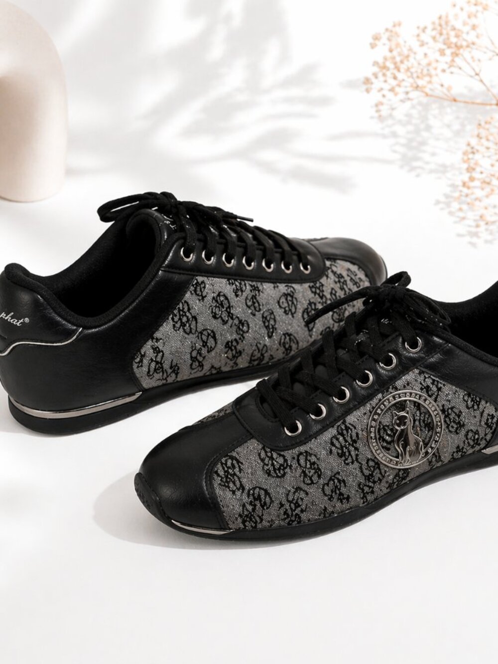 Y2K Baby Phat  Jacquard Leather Sneakers Retro 5.5